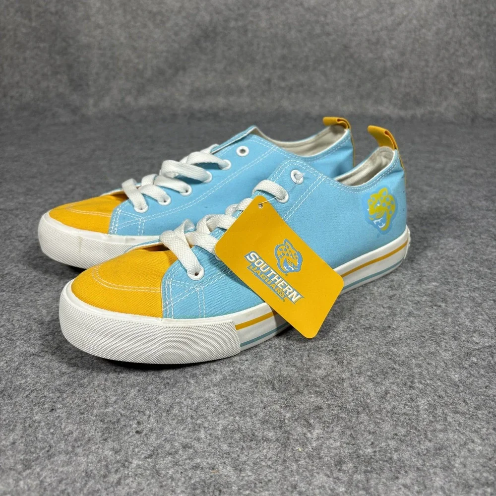 Your Top Choice Southern Jaguars Sneakers 6 Blue Gold Canvas Logo Fan Gear